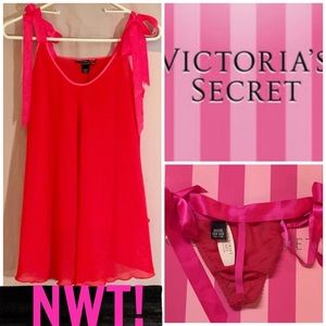 ❣️SALE❣️NWT! VS 2-PIECE RED NIGHTIE/PANTIE SET